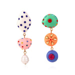 Load image into Gallery viewer, Asymmetrical Candy Resin Drop Earrings Rhinestone S5P166
