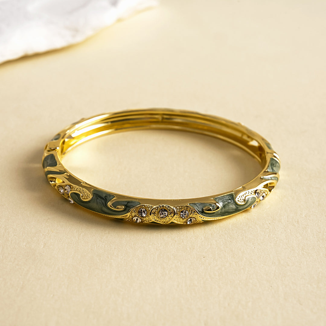 Womens Floral Rhinestone Alloy Bracelet N6K128
