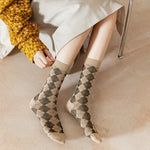 Load image into Gallery viewer, Double Needle Seamless Diamond Long Socks Women N6H030