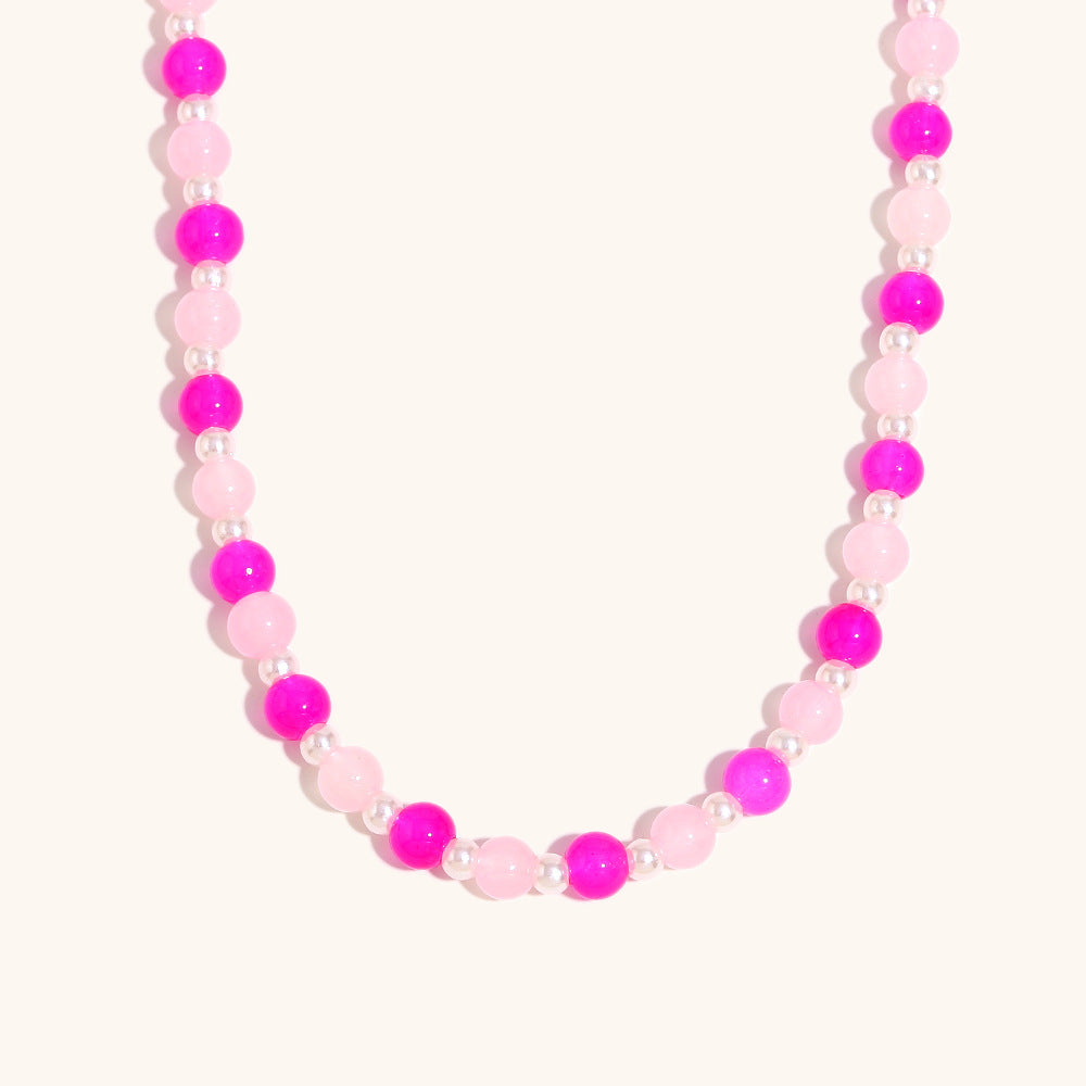Acrylic Bead Chain Multicolor Gold Plated Steel S5P216