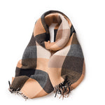 Load image into Gallery viewer, Pleated Check Faux Cashmere Wrap  M5A216