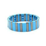 Load image into Gallery viewer, Rectangular Enamel Links Bangle Alloy Stackable S5P154
