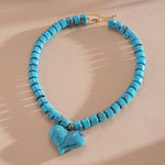Load image into Gallery viewer, Womens Heart Acrylic Beaded Necklace N6K186