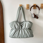 Load image into Gallery viewer, Large Ruched Quilted Fabric Tote Shoulder Bag N6J207