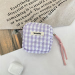 Load image into Gallery viewer, Padded Plaid Corduroy Pouch Women Multi purpose S5P870