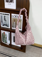 Load image into Gallery viewer, Women's Leopard Suede-Feel Dumpling Tote Bag N6J190
