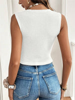 Load image into Gallery viewer, V Neck Button Front Sleeveless Vest Women N6C319