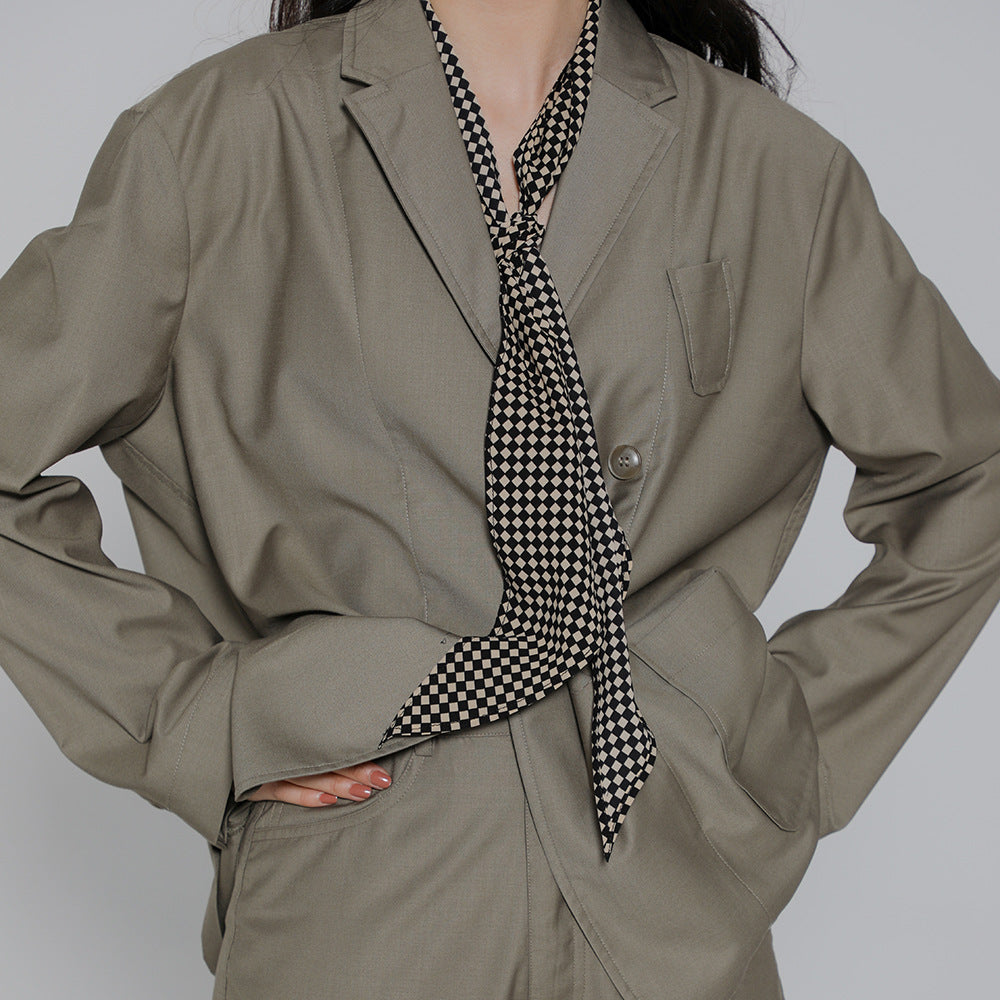 Simple French Thin Stripe Scarf Women Versatile M5A338