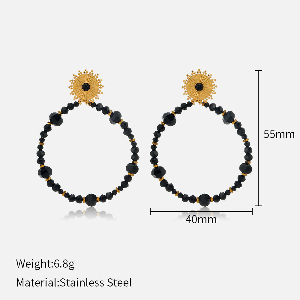 Bohemian Crystal Earrings Steel Multi Tone Earrings S5P087