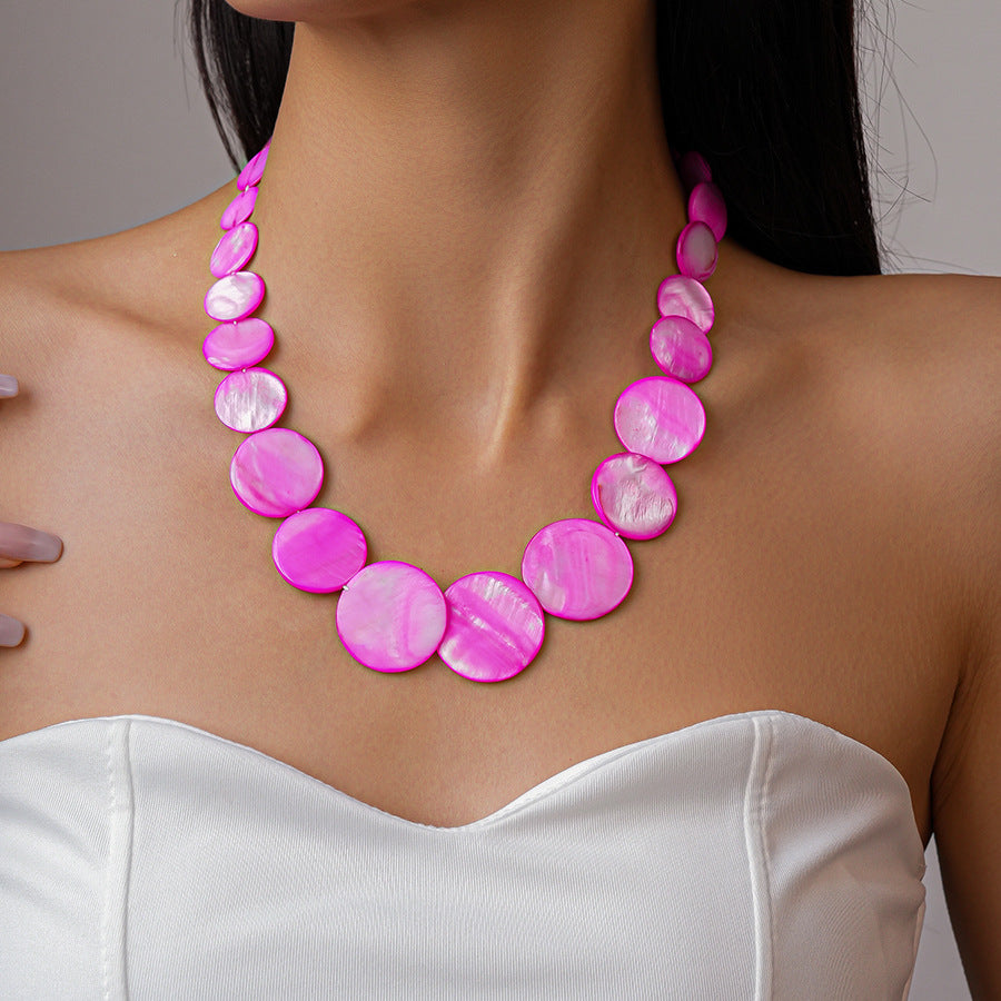Womens Gradient Shell Beaded Necklace N6K187