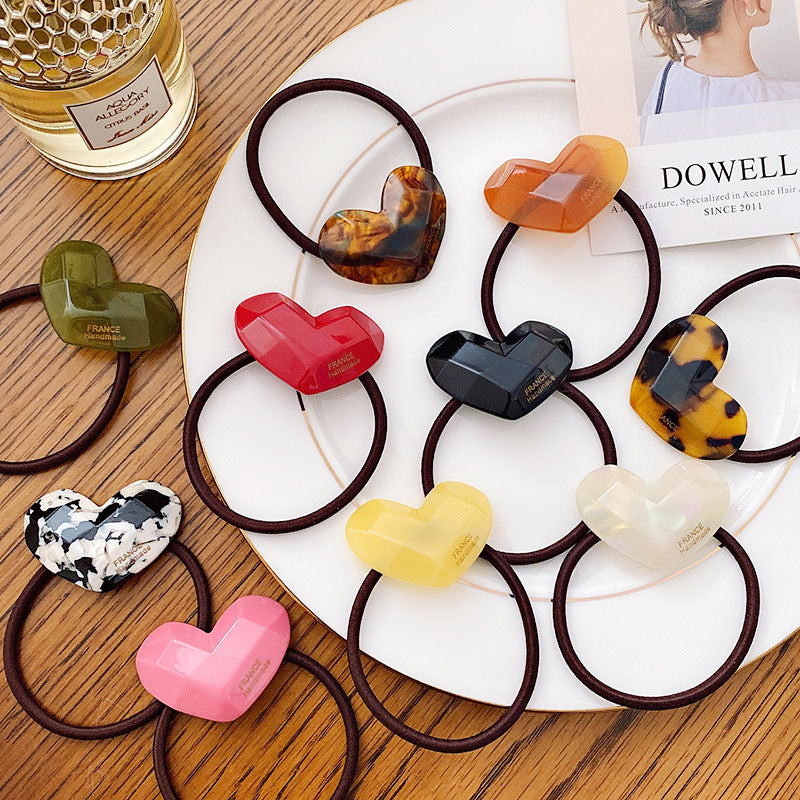 Candy Color Heart Hair Scrunchie High Elasticity N6C341