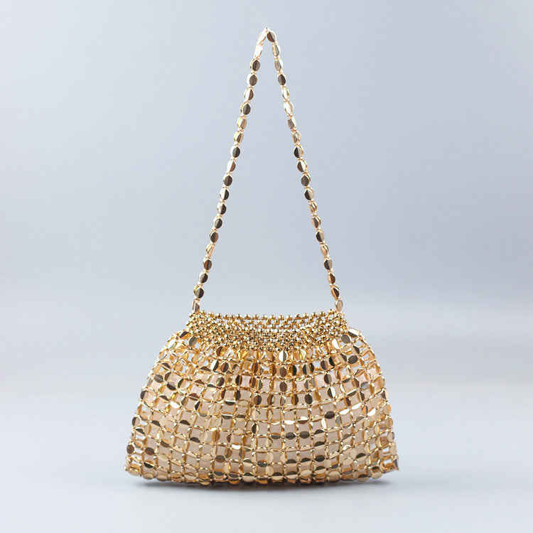 Hand Beaded Acrylic Crescent Bag Open-Top Design S5P405