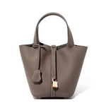 Load image into Gallery viewer, Genuine Leather Bucket Bag Handheld Shoulder Purse N6F148