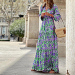 Load image into Gallery viewer, Bohemian Maxi Dress V Neck Long Sleeve N5Z124
