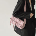 Load image into Gallery viewer, Ballet Bow Pleated Shoulder Bag PU Polyester  S5P343
