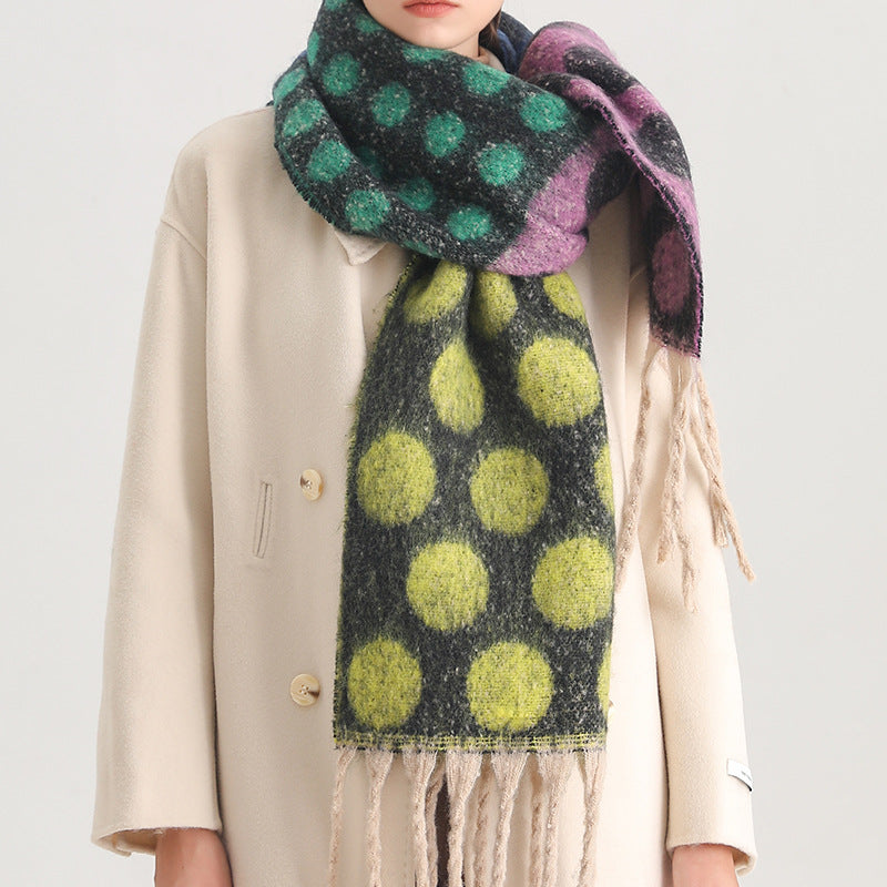 Polka Dot Faux Wool Wrap  M5A242