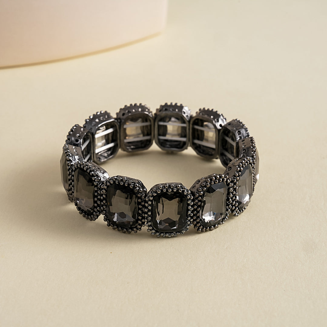 Womens Rhinestone Square Alloy Stretch Bracelet N6K135
