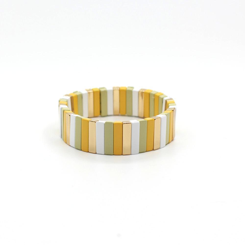 Vitreous Tile Bangle Zinc Alloy Saturation Gradient S5P264