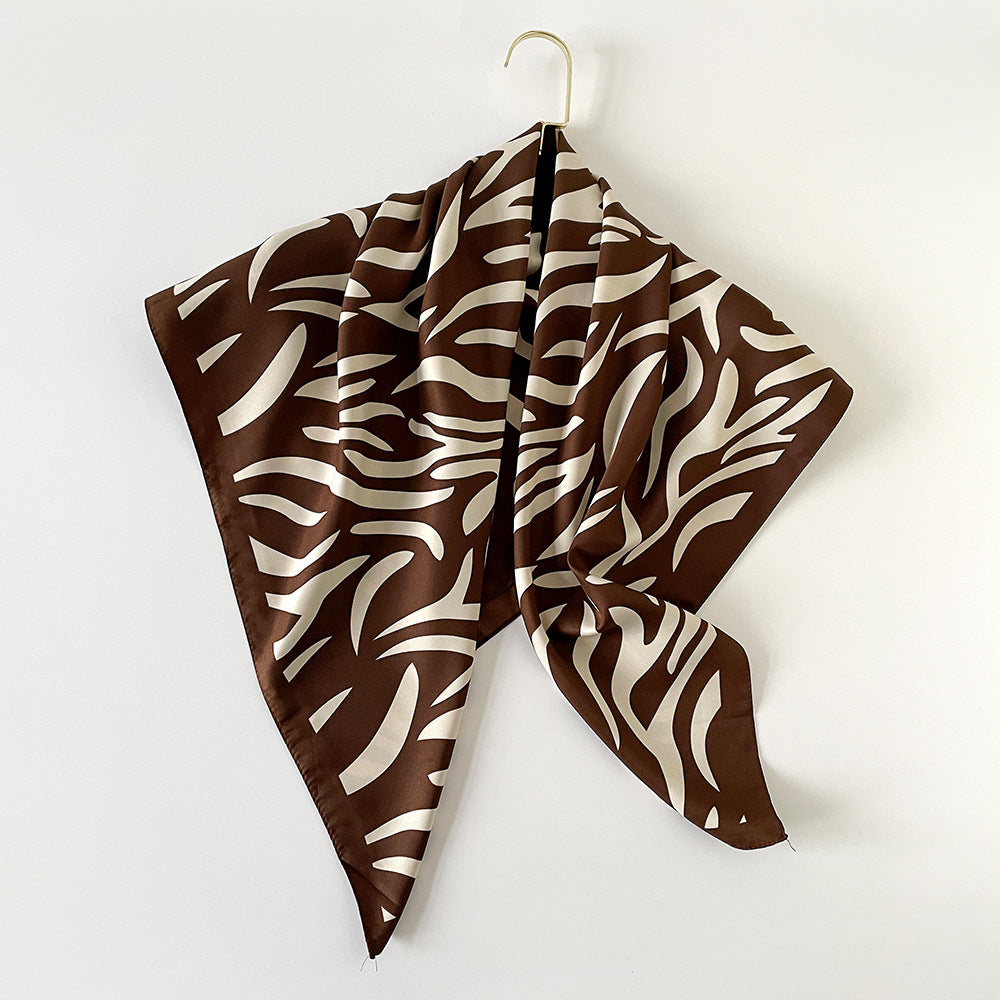 Animal Print Silk Scarf 90cm Square Lightweight Shawl N6G219