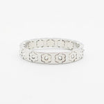 Load image into Gallery viewer, Floral Cuff Enamel Steel Crystal-Studded Elastic S5P141