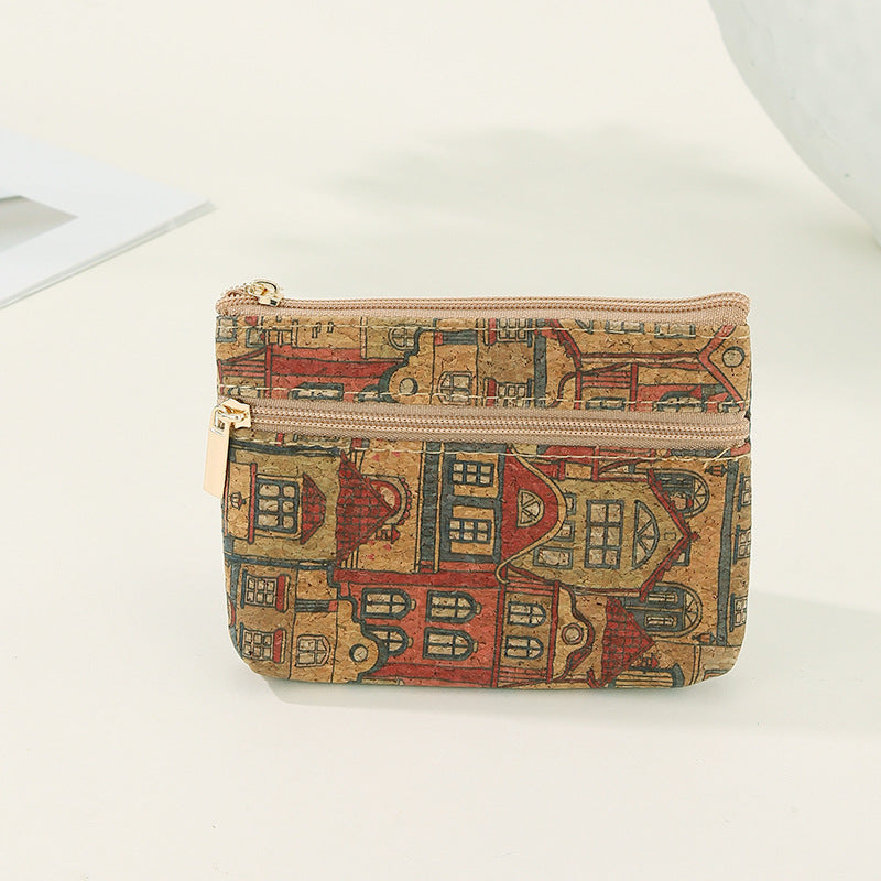Cork Wood Grain Multi-Organizer Wallet N6E100