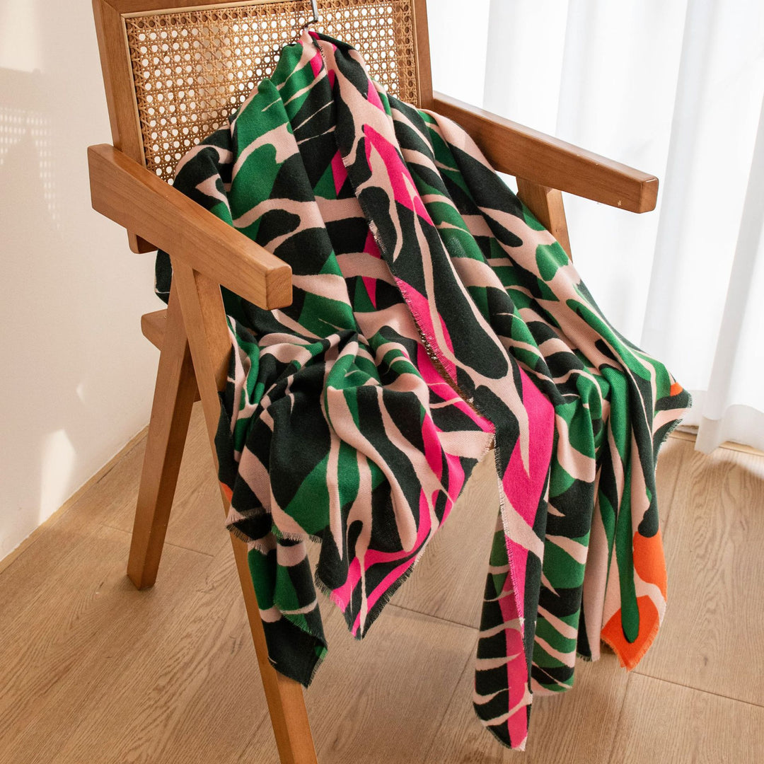 Animal Print Faux Cashmere Wrap  M5A213