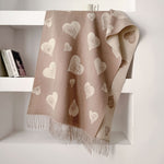 Load image into Gallery viewer, Double-Sided Jacquard Heart Flower Scarf Shawl Women N6H245