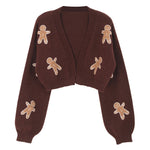 Load image into Gallery viewer, Cookie Pattern Short Knit Cardigan MidLight N5A163
