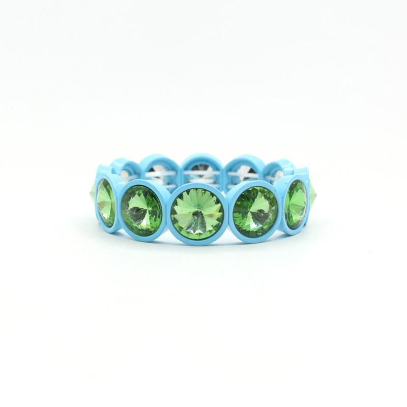 Enamel Flower Bangle Color Crystal Glass Stove S5P031