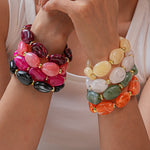 Load image into Gallery viewer, Acrylic Irregular Oval Bracelet Statement Artistic N6F080
