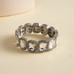 Load image into Gallery viewer, Womens Rhinestone Square Alloy Stretch Bracelet N6K135