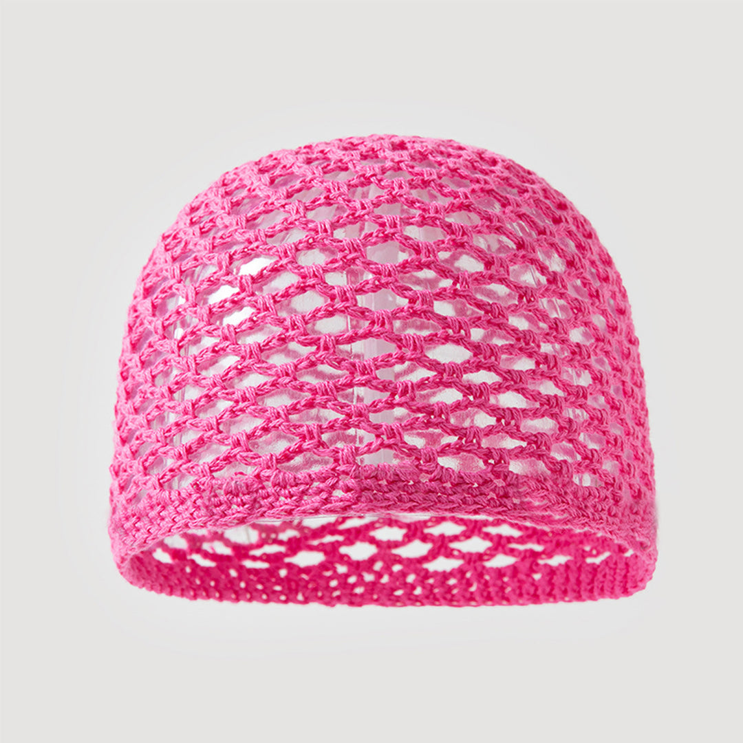 Lightweight Solid Mesh Cotton Crochet Hat Women N6G215