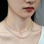 Load image into Gallery viewer, Double Layer Pearl Choker Necklace Women Fresh Elegant N6H159