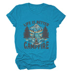 Load image into Gallery viewer, Life is Better by the Campfire Round Neck T-Shirt  N6E138