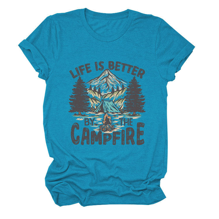 Life is Better by the Campfire Round Neck T-Shirt  N6E138