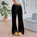 Load image into Gallery viewer, Velvet Flared Pant Fluid Lightweight Black N5Z494