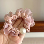 Load image into Gallery viewer, Polka Dot Pearl Mini Scrunchie High Elasticity Women N6H187