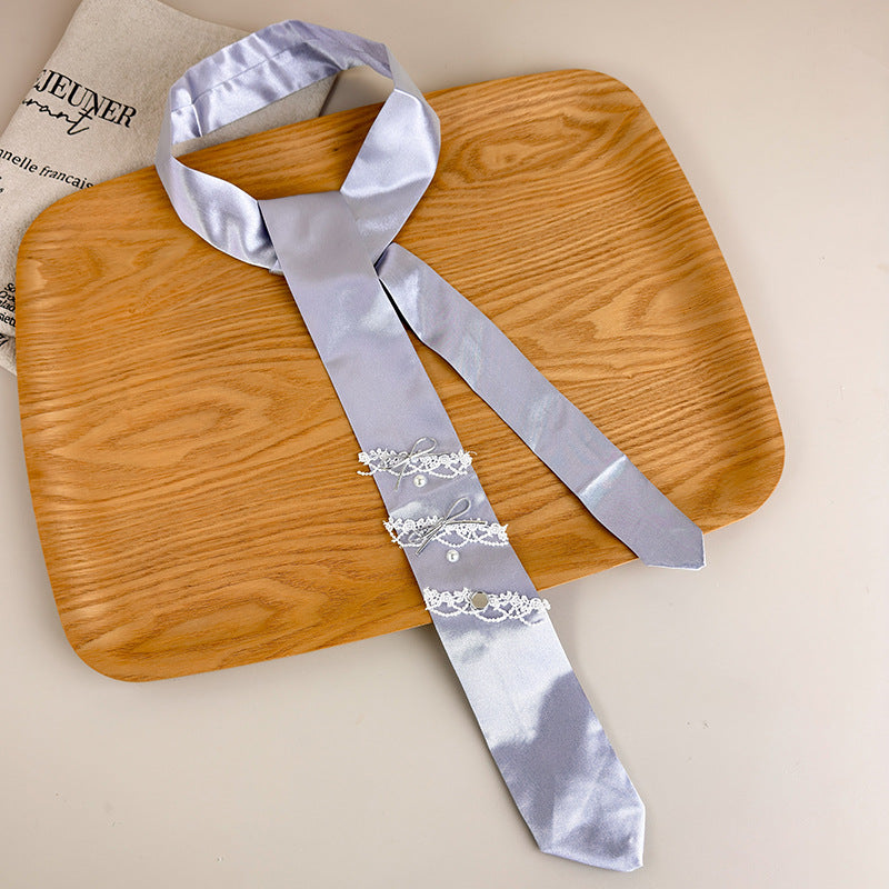 Sweet Lace Bow Tie Scarf Women Trendy N6G238