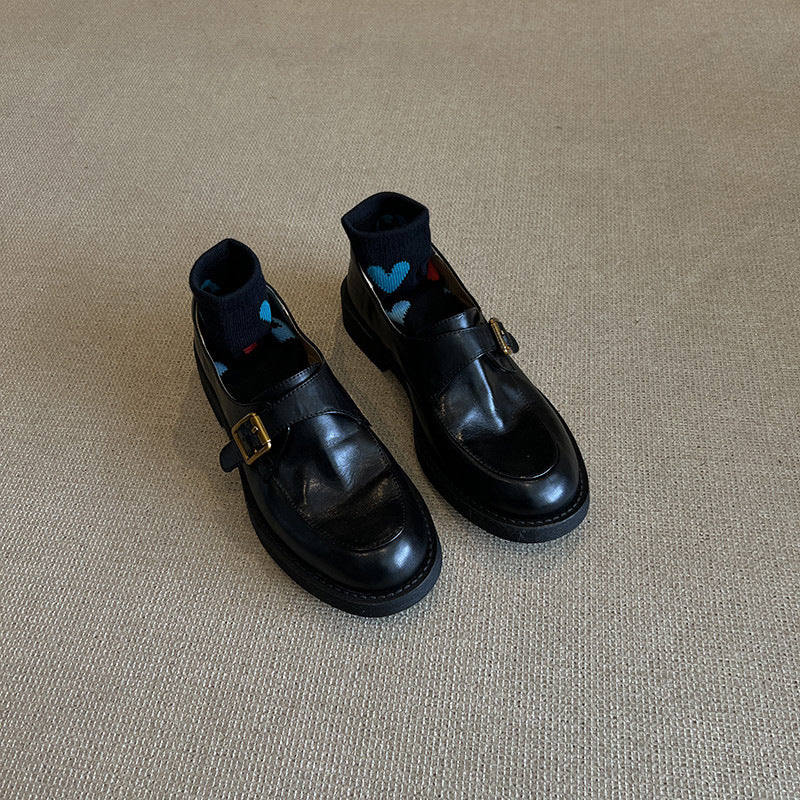 Genuine Leather Platform Loafers Women N6C141