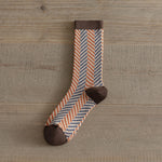 Load image into Gallery viewer, Double Needle Knit Plaid Mid-Calf Socks Women N6H023