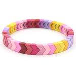 Load image into Gallery viewer, Rainbow Arrows Bangle Enamel Gradient Dual Gold Alloy S5P053