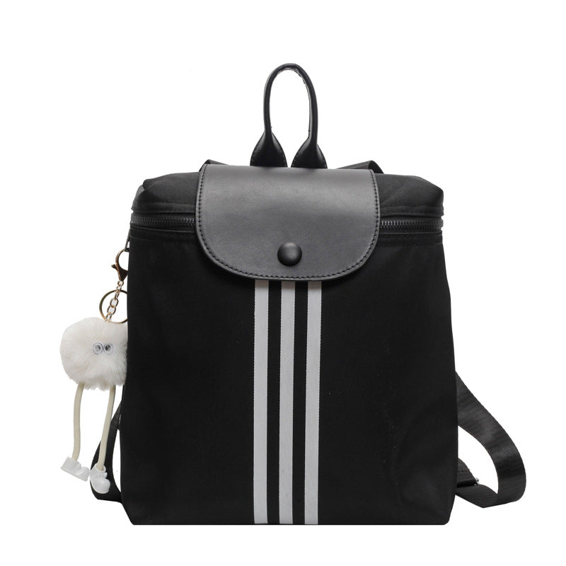 Unisex Nylon Color-Block Flap Backpack N6J199