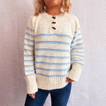 Load image into Gallery viewer, Contrast Stripe Round Sweater Lightweight Options N5A228
