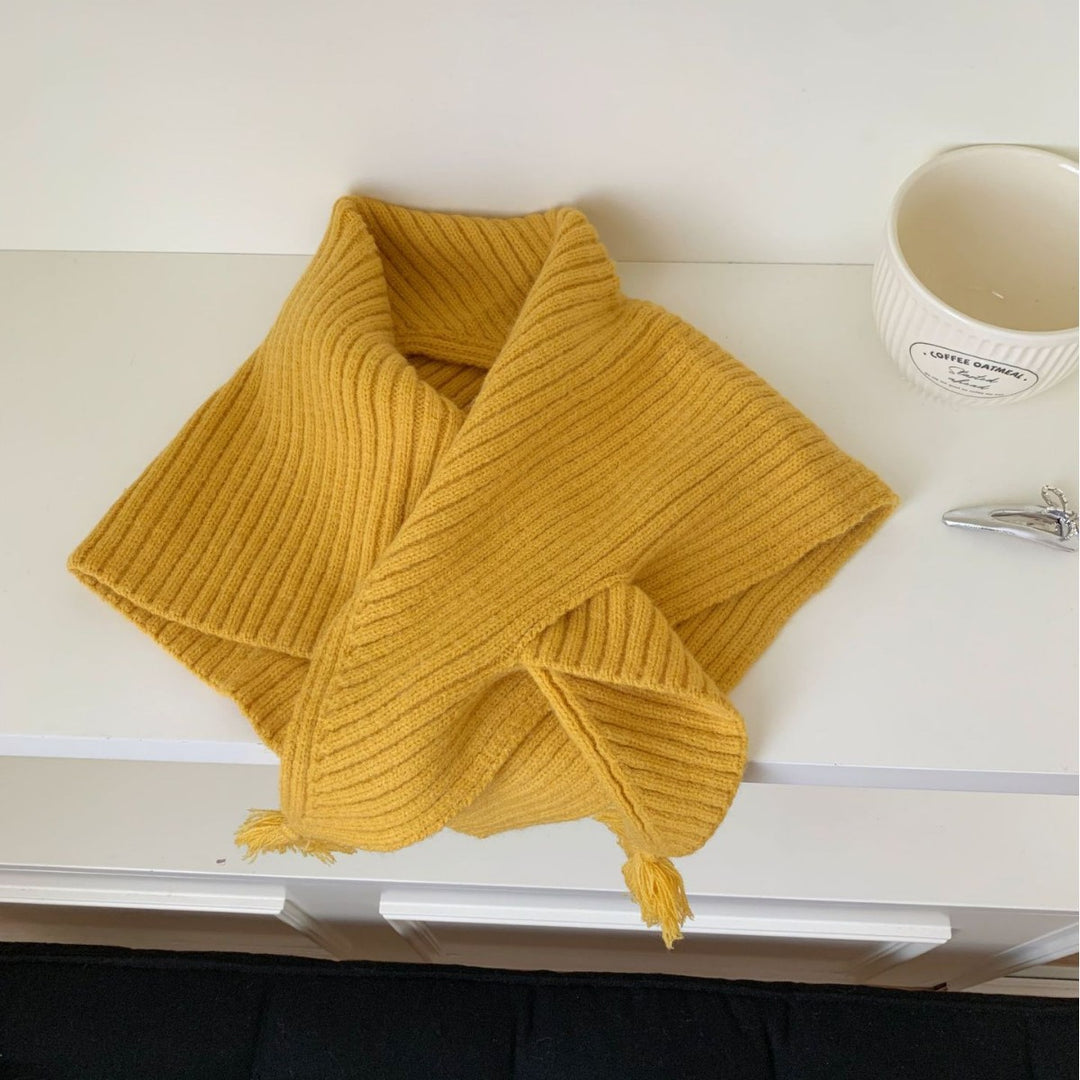 Fringe Knit Shawl Neck Warmer Triangle Cape Women N6H309