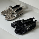 Load image into Gallery viewer, Ruffle Bow Mary Jane Shoes Round Toe Chunky Heel N6G245