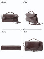 Load image into Gallery viewer, Brown Crocodile Grain Baguette Bag Women N6C033