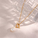 Load image into Gallery viewer, Baroque Freshwater Pearl Cross Chain Necklace N6H169
