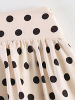 Load image into Gallery viewer, Khaki Pleated Polka Dot Bubble Hem Skirt Women N6D122