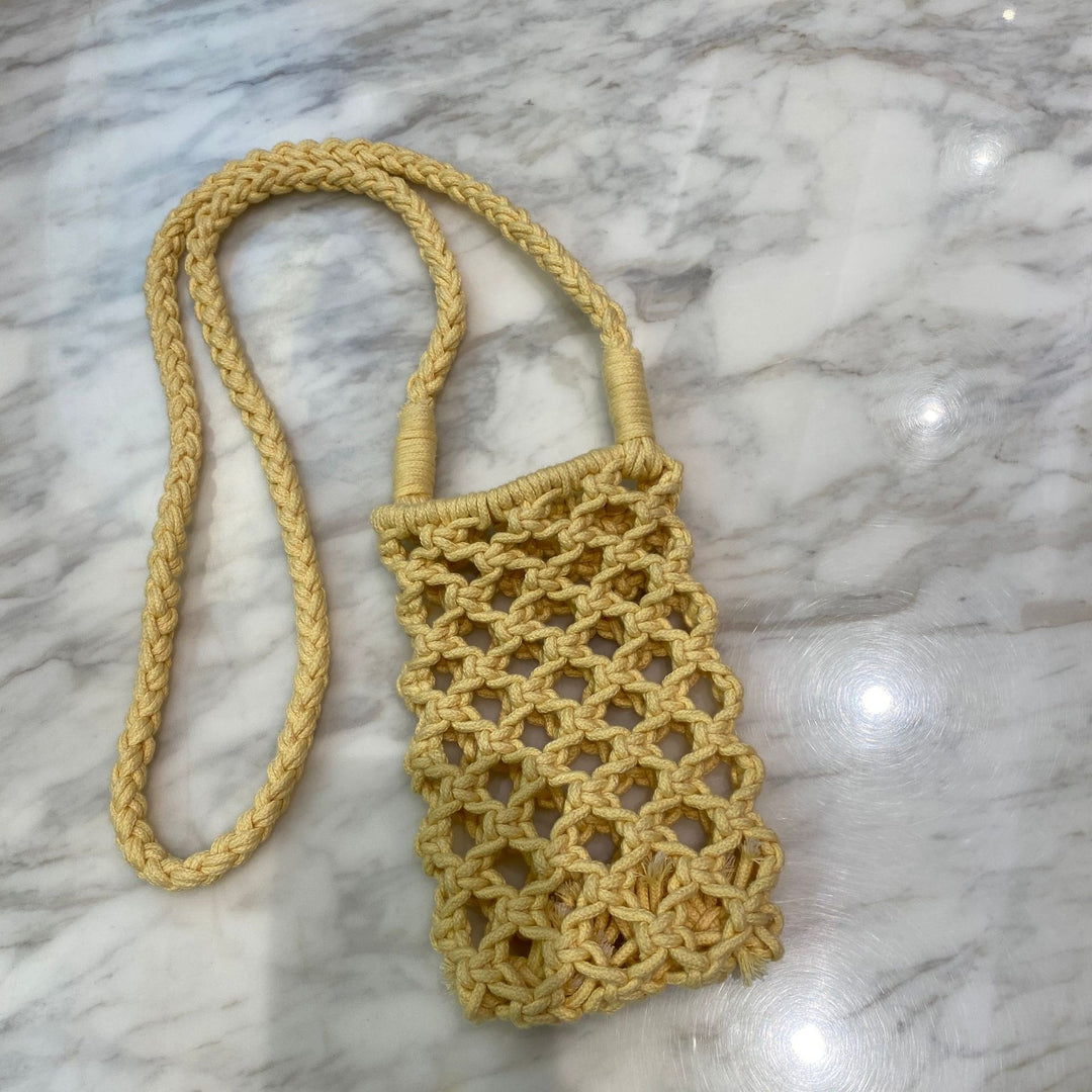Woven Crossbody Phone Bag Cotton Rope Shoulder Purse N6G087