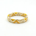 Load image into Gallery viewer, Wave Triangle Links Cuff Enamel Steel Elastic S5P142